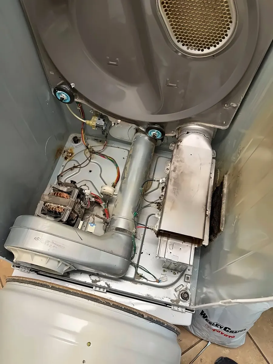 The same dryer cabinet after cleaning