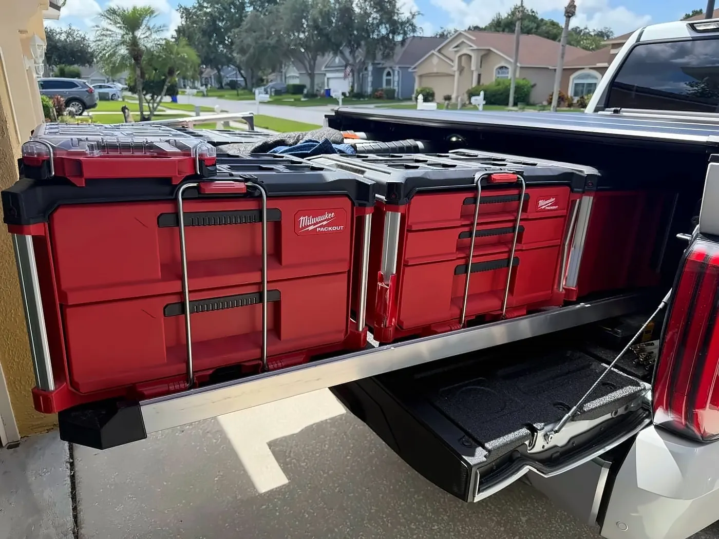 Tool cases in the back of a Maximum service truck